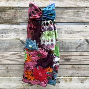 Desigual Colorful Floral Spaghetti Strap Sundress 38/6
